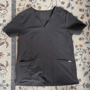 Figs Charcoal Casma Scrub Top